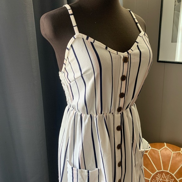 Striped navy, pink & white sundress - Picture 5 of 6